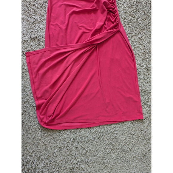 Lauren Ralph Lauren Babydoll Wrap Dress 6 Pink Stretch Career Work Y2K Barbie - Picture 8 of 8